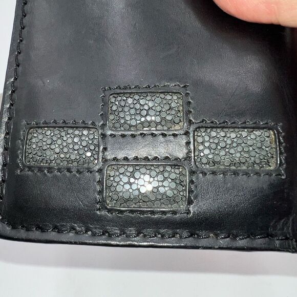 Native Art along Bifold Flap Slip Leather Wallet - Picture 2 of 7